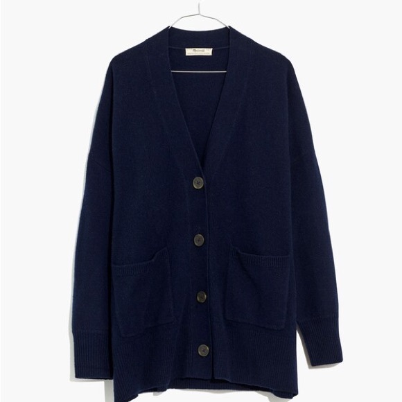 Madewell Sweaters - Madewell (Re)sourced Cashmere Oversized Cardigan Sweater Midnight Blue Size XL